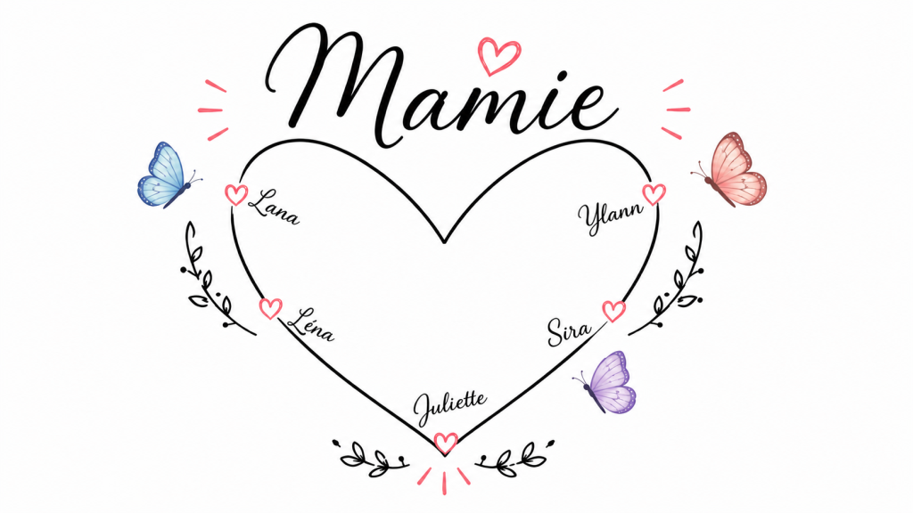 Mamie coeur papillon
